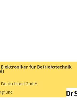 Ausbildung Elektroniker für Betriebstechnik 2026 (m/w/d) - Ebsdorfergrund