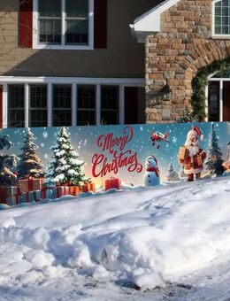 Frohe Weihnachten Hofbanner – Schneemann & Weihnachtsmann Design Set3452 - Ingolstadt