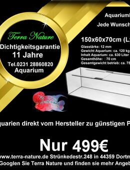 Aquarium 150x60x70 cm 630L Aquariumbau Aquarium Hersteller - Dortmund Mengede
