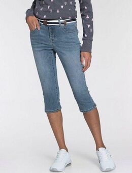 KangaROOS Caprijeans CAPRI-JEANS mit Gürtel (Set, mit abnehmbarem Gürtel) Skinny Fit, mit Schlitz, normale Leibhöhe