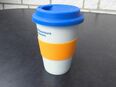 Coffee-to-go-Becher Porzellan Silikondeckel Mehrweg Mug Tasse 3,- in 24944