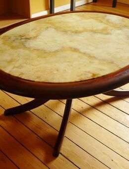 Couchtisch Tisch Oval Marmor Marmorplatte Holz Wohnzimmer - Bremen