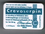 Crevoserpin, alte Medikamentenschachtel aus weißen Bakelit - Sinsheim