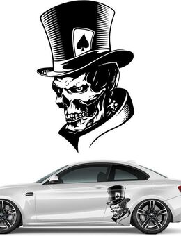 Aufkleber für Auto - Kartenmotiv mit Totenkopf (45x72 cm) Set3542 - Ingolstadt