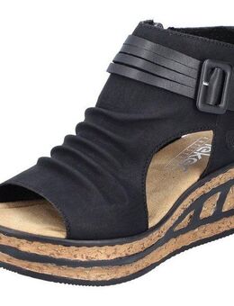 Rieker Keilsandalette, Sommerschuh, Sandale, Keilabsatz, mit Reißverschluss innen