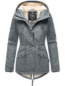 Marikoo Winterjacke Manolya stylischer Kurzmantel mit weichem Teddyfell-Futter