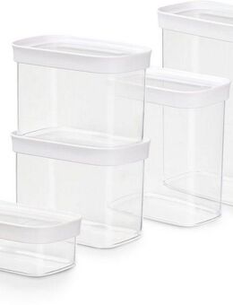 Emsa Vorratsdose N11428 Optima, Kunststoff, (Set, 5-tlg), rechteckig, sicher, hygienisch, unbedenklich, platzeffizient