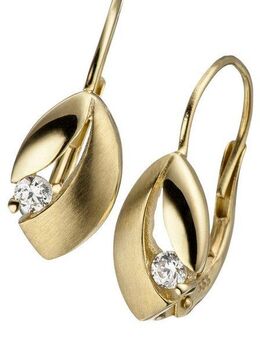 JOBO Paar Ohrhänger Ohrringe mit Zirkonia, 333 Gold