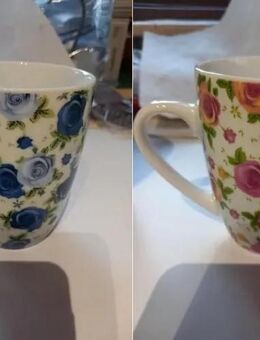 6 Schöne Rosenmotiv Tassen je 50 Cent - Gemmingen