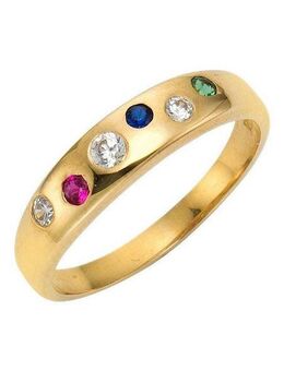 Firetti Goldring Schmuck Geschenk Gold 333 Damenring Goldring Edelstein Farbstein, mit Rubin, Saphir, Smaragd und Zirkonia (synth)