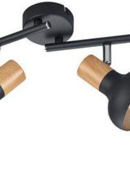 Reality Leuchten Deckenstrahler LATIKA, Strahler 4-flammig, exkl 4x E14 max 10W Deckenspot schwenkbar, Leuchtmittel wechselbar, warmweiß - kaltweiß, 2 schwenkbare Arme, Metall und Holzoptik Lackierung, Spot Licht