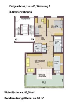 3 Zimmer Erdgeschoss Wohnung mit Garten in TOP Lage - Freiburg (Breisgau)