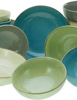 CreaTable Schale NATURE COLLECTION, Steinzeug, (Set, 12-tlg), Salatschale, Müslischale, Servierschale, im Set, für 4 Personen