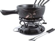 SWISSMAR Fondue Gruyére, 2,65 l, Käsefondue, Keramik/Schmiedeeisen, 9-teilig, inkl. 6 Fonduegabeln