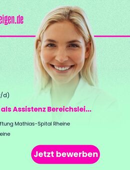 MFA als Assistenz (m/w/d) Bereichsleitung Pflege OP / Anästhesie - Rheine