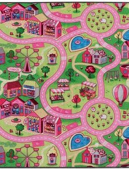 Primaflor-Ideen in Textil Kinderteppich SWEET CITY, Made in Belgium, rechteckig, Höhe: 5 mm, Straßen-Spiel-Teppich, Straßenbreite ca. 9 cm, Kinderzimmer
