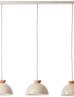 Brilliant Pendelleuchte Nalam, ohne Leuchtmittel, 158 x 100 x 25 cm, 3 x E14, kürzbar, Metall/Holz, natur/beige