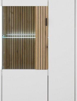 INOSIGN Vitrine Hudson, Stauraumvitrine in moderner Trendfarbe, Griffe aus Metall (Schwarz), Höhe 125 cm