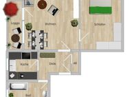 Gut vermietete 2 Zimmer-Mansardenwohnung mit Loggia und Stellplatz in ruhiger Wohnlage RH-Nord - Roth (Bayern)