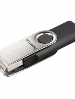 Hama Rotate, USB 2.0, Schwarz/Silber USB-Stick (USB 2.0)