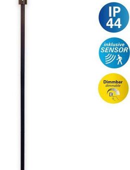näve LED Solarleuchte Nora, Bewegungsmelder, LED fest integriert, Warmweiß, inkl. Bewegungsmelder, stufenweise dimmbar, H: 139cm, warmweiß