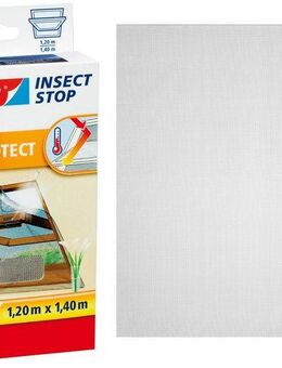 tesa Insektenschutz-Fensterrahmen Insect Stop Comfort Fliegengitter für Fenster - 1,2 m : 1,4 m, (Packung, 1-St., Fliegennetz, Klettband, Andrück und Schneidehilfe), Insektenschutzgitter -Fliegenetz ohne Bohren- zuschneidbar -anthrazit