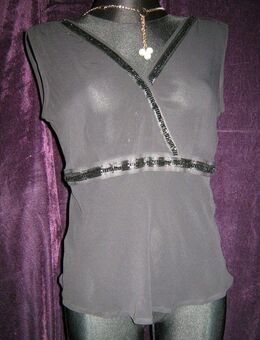 NEU * Glitzer Pailletten * Seiden Chiffon * Baby Doll * Tunika * Blusen * Träger * Top "More & More" Gr. 36- 38/ S schwarz * Gothic * - Riedlingen