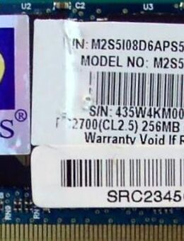 ARBEITSSPEICHER für NOTEBOOK 256MB DDR SO-DIMM - Aachen