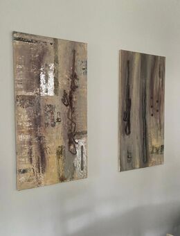 Collagen in Acryl auf Leinwand mit Holzkeilrahmen -Original- Handgefertigt mit Blattsilber - Rehfelde