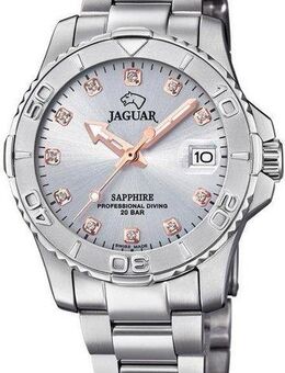 Jaguar Quarzuhr Executive Diver J870/2, Armbanduhr, Damenuhr, Saphirglas, Swiss Made, Edelstahlarmband
