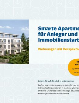 Jetzt mit QNG nachhaltig bauen: Neubau mit Stil - kompaktes 1-Zimmer-Apartment - Unterhaching