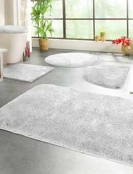 KiNZLER Badematte Chaozhou, Höhe 20 mm, rutschhemmend beschichtet, fußbodenheizungsgeeignet, Polyester, rechteckig, 2er-Set rechteckig 55x50 cm / rechteckig 70x120 cm, Badteppich, Uni Farben, weich, als rechteckig, rund & Set erhältlich