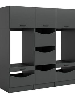 welltime Badmöbel-Set FALAS, TOPSELLER!, 3-teilig, Hauswirtschaftsraum Set, Breite 192 cm, (Set, 3-St., bestehend aus: 2x Waschmaschinenumbauschrank und 1x Wäscheschrank), Kombination, Waschmaschinenumbau, Waschmaschinenschrank, Wäschekammer