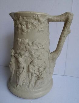 Große alte Kanne, Henkelkanne, Figurenkanne, Saargemünd, Sarreguemines - Königsbach-Stein