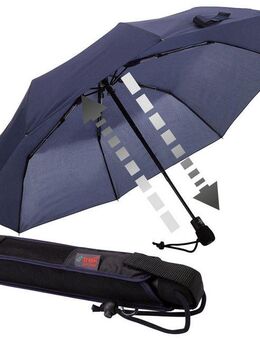 EuroSCHIRM® Taschenregenschirm light trek automatic, kompakte Größe, mit Automatik und integriertem Kompass im Griff