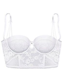 LASCANA Corsage mit edler Spitze und feinem Glitzeraccessoire