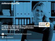 Programm-Managerin / Programm-Manager (m/w/d) für den berufsbegleitenden Masterstudiengang Wirtschaftsingenieurwesen - Rosenheim