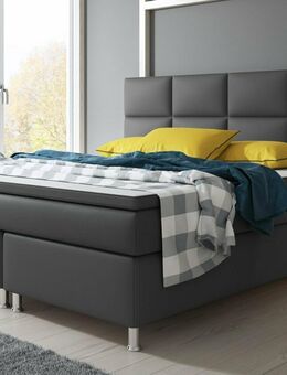Boxspringbett Luxusbett Hotelbett 180x200 cm Kunstleder anthrazit - Bielefeld