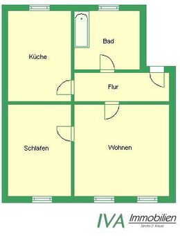 Attraktive 2-Raum-Wohnung mit moderner Einbauküche im Stadtzentrum Riesa´s - Riesa