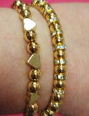 2 Armbänder/Armband aus 14 Karat/585 vergoldeten Perlen in 47647