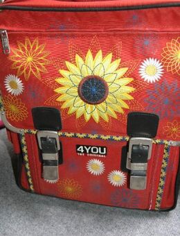 Schultornister / Schulrucksack / Tornister 4You rot mit Sonnenblume / Margeriten / Daisies on Red - Krefeld