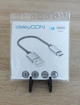 deleyCON Ladekabel / Datenkabel - USB Typ-C 15cm f. Handy - Tablet u.a. - Andernach