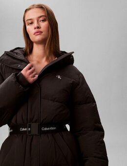 Calvin Klein Jeans Steppmantel BELTED MIDWEIGHT LONG PUFFER Mit Rundhalsausschnitt, regular fit