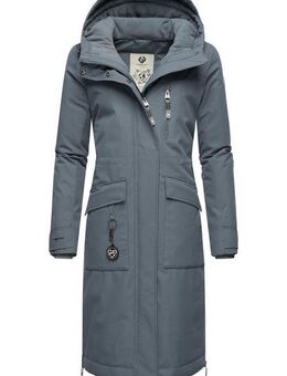 Ragwear Wintermantel Refutura Remake Langer wasserdichter Mantel mit Kapuze