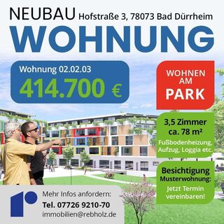 B.02.03 Wohnen am Park, 3,5 Zi., Stadtmitte Bad Dürrheim