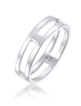 Kuzzoi Silberring Herren Bandring Steg Massiv 925 Silber