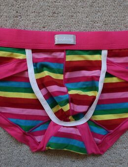 Unterhose Sportslips Brief Streifen bunt multicolor Größe XXL - Niddatal