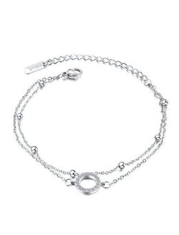 Firetti Armband Schmuck Geschenk Armschmuck Armkette Ankerkette Circle, mit Zirkonia (synth)
