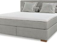 Jockenhöfer Gruppe Boxspringbett Romy erhältlich in 140 & 180cm Breite, Cordstoff, 7-Zonen-TTFK-Matratze, KS-Topper, Echtholzfüße