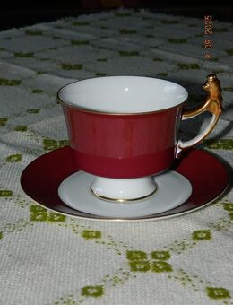 Sammeltasse, rot, Porzellan, königlich Tettau - Essen